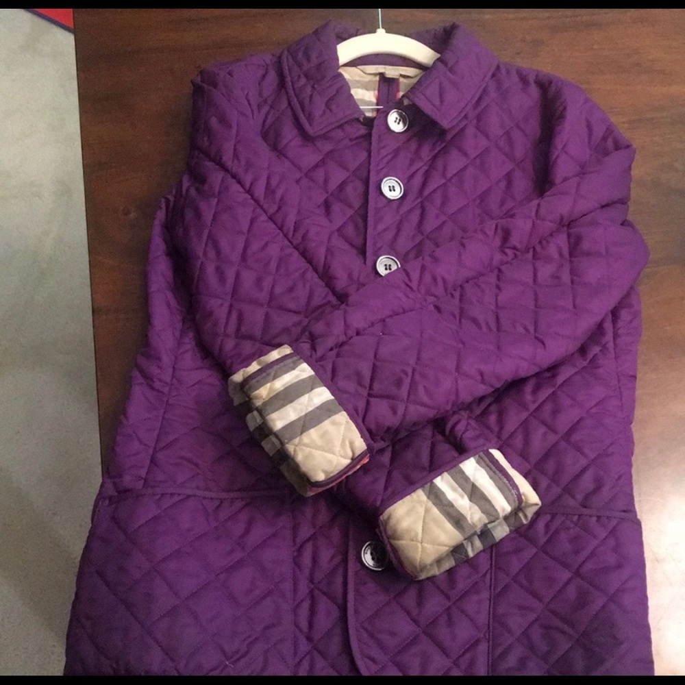 EUC Burberry Quilted Jacket - Purple - Sz L